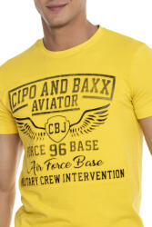 CIPO&BAXX Cipo & Baxx Divatos Férfi Póló Ct450 Yellow (ct450yellow_l)