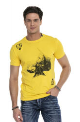 CIPO&BAXX Cipo & Baxx Divatos Férfi Póló Ct645 Yellow (ct645yellow_xl)