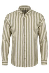 NWP Férfi Lenvászon Ing 25ssm30016 (25ssm30016_khaki_xxl)