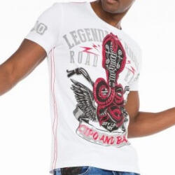 CIPO&BAXX Cipo & Baxx Divatos Férfi Póló Ct482 White (ct482white_l)