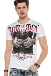 CIPO&BAXX Divatos Férfi Póló Ct542 White (ct542white_l)