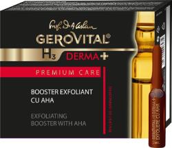 Farmec Booster exfoliant cu AHA H3 Derma+ Premium Care, 4 fiole, Gerovital