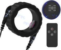 SuperLove E-Stim Silicone Cock Ring Set Black