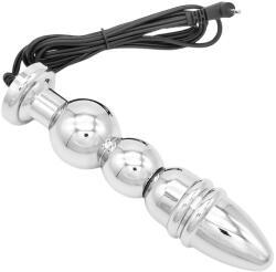 SuperLove E-Stim Beaded Anal Plug Bipolar Silver
