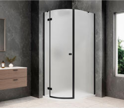 SAPHO GLOBE BLACK íves zuhanykabin, 800x1000mm, balos, matt üveg GB2810MLB (GB2810MLB)