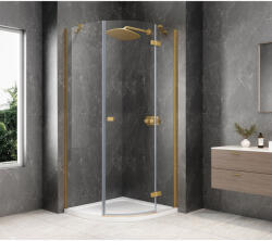 SAPHO GLOBE GOLD MATT íves zuhanykabin, 800x800mm, jobbos, transzparent üveg GB2680RG (GB2680RG)