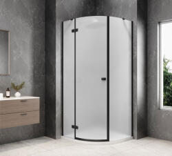 SAPHO GLOBE BLACK íves zuhanykabin, 1000x1000mm, balos, matt üveg GB2610MLB (GB2610MLB)
