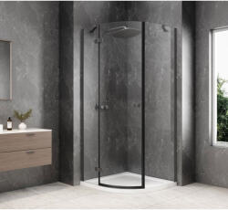 SAPHO GLOBE GUN METAL íves zuhanykabin, 900x900mm, balos, transzparent üveg GB2690LGM (GB2690LGM)