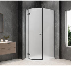 SAPHO GLOBE GUN METAL íves zuhanykabin, 800x900mm, balos, matt üveg GB2890MLGM (GB2890MLGM)