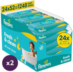Pampers INGYENES SZÁLLÍTÁS - Pampers Fresh Clean Baby nedves törlőkendő 48x52 db