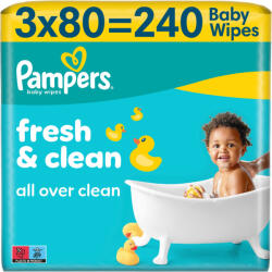 Pampers Fresh Clean Baby nedves törlőkendő 3x80 db