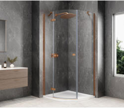 SAPHO GLOBE COPPER MATT íves zuhanykabin, 900x900mm, balos, transzparent üveg GB2690LPG (GB2690LPG)
