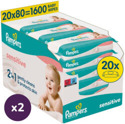 Pampers INGYENES SZÁLLÍTÁS - Pampers Sensitive Baby nedves törlőkendő 40x80 db