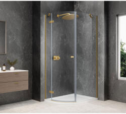 SAPHO GLOBE GOLD MATT íves zuhanykabin, 800x1000mm, balos, transzparent üveg GB2810LG (GB2810LG)