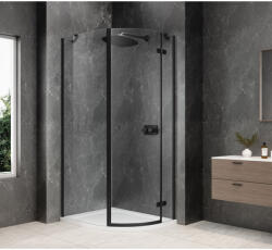 SAPHO GLOBE BLACK íves zuhanykabin, 800x1000mm, jobbos, transzparent üveg GB2810RB (GB2810RB)