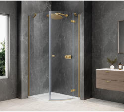 SAPHO GLOBE GOLD MATT íves zuhanykabin, 800x1000mm, jobbos, transzparent üveg GB2810RG (GB2810RG)