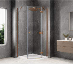 SAPHO GLOBE COPPER MATT íves zuhanykabin, 900x900mm, jobbos, transzparent üveg GB2690RPG (GB2690RPG)