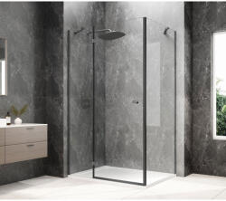 SAPHO GLOBE GUN METAL nyílóajtó oldalfallal, 1000x900mm, balos, transzparent üveg GB1010-3315LGM (GB1010-3315LGM)