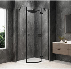 SAPHO GLOBE BLACK íves zuhanykabin, 1000x900mm, jobbos, transzparent üveg GB2190RB (GB2190RB)