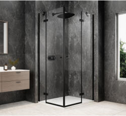 SAPHO GLOBE BLACK sarokbelépős zuhanykabin, 1100x1000mm, transparent üveg GB5100B (GB5100B)