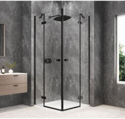 SAPHO GLOBE BLACK sarokbelépős zuhanykabin, 800x800mm, transparent üveg GB5880B (GB5880B)