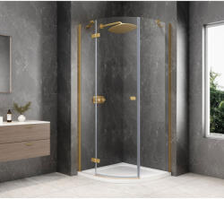 SAPHO GLOBE GOLD MATT íves zuhanykabin, 900x900mm, balos, transzparent üveg GB2690LG (GB2690LG)