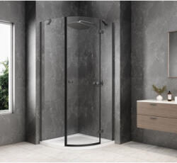 SAPHO GLOBE GUN METAL íves zuhanykabin, 800x800mm, jobbos, transzparent üveg GB2680RGM (GB2680RGM)