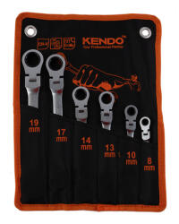 Kendo racsnis csillag-villás kulcs csuklós készlet 6r. 8-19mm CrV No. 15620 (040301-1035) - szerszamplusz