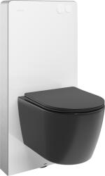 Mexen Carmen felületre szerelhető WC Tex Air G pneumatikus vázzal, WC csészével és lassan záródó deszkával, fekete (615030881085A-20)