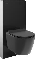 Mexen Carmen set încastrat WC cadru pneumatic Tex Air G cu vas WC și capac cu închidere lentă, negru mat - 615030880185A-70 (615030880185A-70)