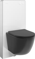 Mexen Lena set WC montaj suprapus cu cadru pneumatic Tex Air G cu vas WC și capac cu închidere lentă, negru mat (615030221085A-20)