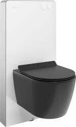 Mexen Carmen set încastrat WC cu cadru pneumatic Tex Air G cu vas WC și capac cu închidere lentă, negru mat (615030880185A-20)