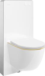 Mexen Lena set încastrat WC cadru pneumatic Tex Air G cu vas WC și capac cu închidere lentă, alb/auriu - 615030224005A-20 (615030224005A-20)