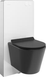 Mexen Rico set WC montaj la suprafață cadru pneumatic Tex Air G cu vas WC și capac cu închidere lentă, negru mat (615030720185A-20)