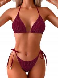 Shein Bikini Fürdőruha Kétrészes Kötött Bordó XL 1JA