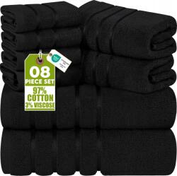  Törölköző szett 8 db Fekete 600 g/m2 Pamut Spun Ring (UT0776)