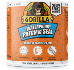 Gorilla Glue Gorilla WATERPROOF PATCH & SEAL TAPE Fehér 3m x 100mm Vízálló Foltozó és Tömítő Ragasztószalag (105292) - 4mmarkabolt