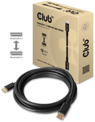 Club 3D Club3D DisplayPort 1.4 HBR3 kábel, 8K60Hz (M/M), fekete végekkel, 4m, 24 Aw (8719214471132)
