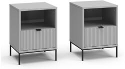 Vicco Eliza modern fiókos éjjeliszekrény, 2 darabos szett, szürke