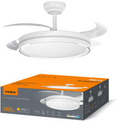 Videx Mennyezeti ventilátor 106cm lámpa mennyezeti plafon LED 60W 5400lm 3000-6500K CCT távirányítóval fehér Videx (VIDOPR1230)