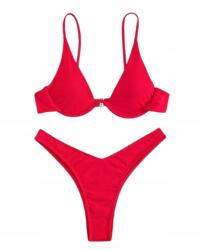 Shein Női Bikini Fürdőruha Piros Sima SL7B