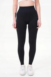 Sima Fekete Leggings Magas Derékkal És Rugalmas Kötött Anyaggal L 5IA (ER-02-LASINA-TAYT/SIYAH)