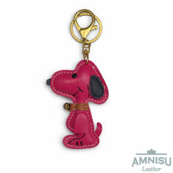 Amnisu Magenta Snoopy figurás bőr kulcstartó / táskadísz
