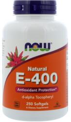 NOW Vitamina E-400, Naturală, 250 Capsule Moi