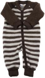 JOHA Salopetă lână merinos fleece Joha - Stripe Brown