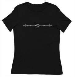 LOGOSTORE Női Póló Kutyaszeretőnek, Kutyás Pulzus Mintával