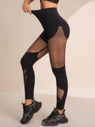 Shein Fekete Sport Leggings Hálóval Magas Derék Push Up XL 1MA