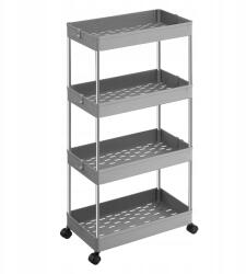 Songmics Gurulós Könyvespolc 40X22X86 CM Szürke Fürdőszobai Konyhai Kocsi (KSC010G01)