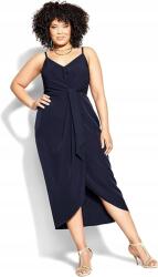 City Chic Sötétkék Ruha Plus Size Megkötővel Xs 7CA
