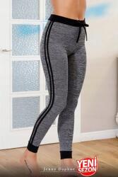 Sima Melange Leggings Fekete Csíkokkal És 5IA (LADY-TAYT-8165/Gri)